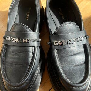 Givenchy Paris Black Leather Loafers